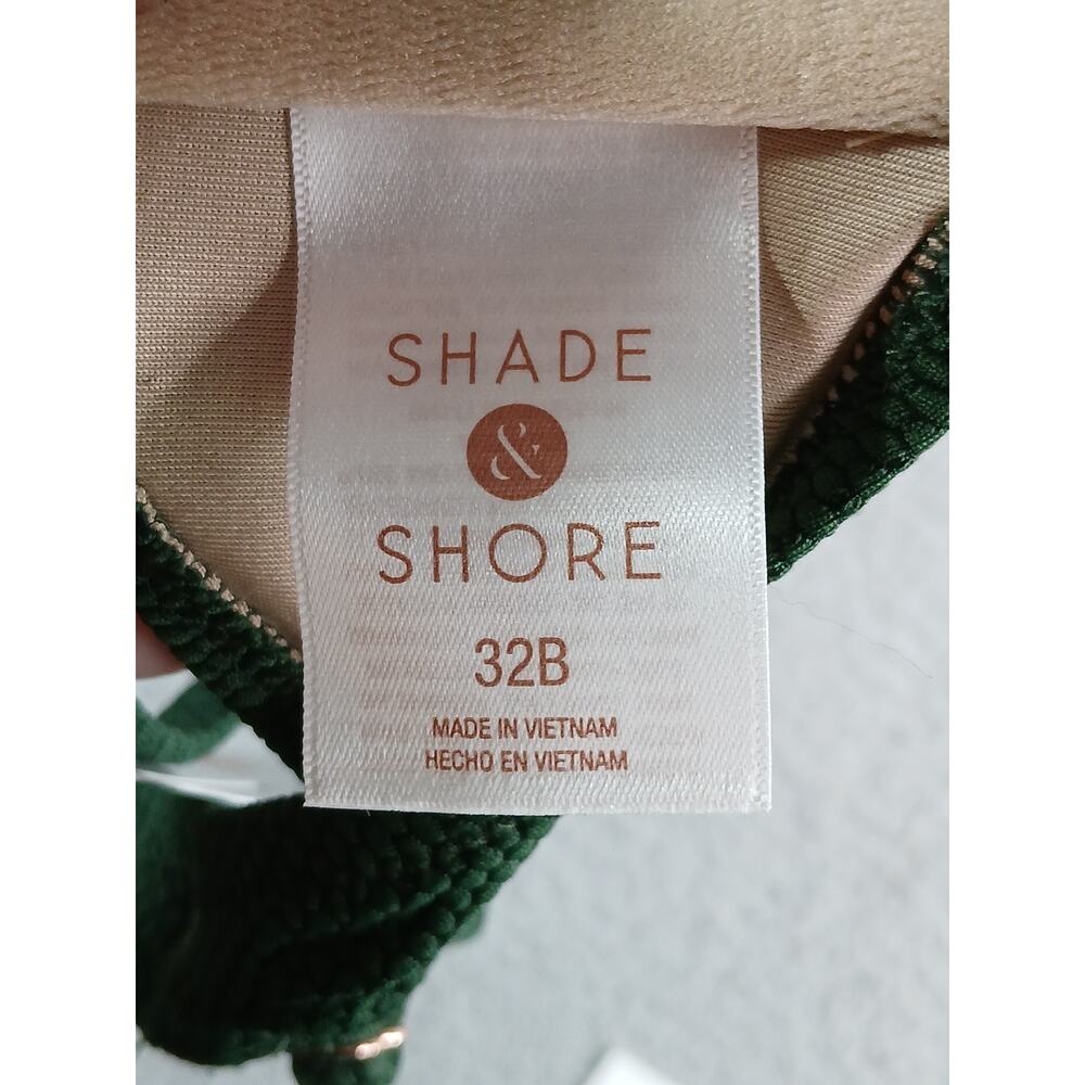 Shade & Shore Bikini Set Womens 32B Small Green Underwire Padded Pique NWT - Picture 3 of 9